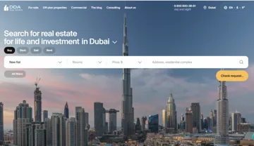 DDA Real Estate: главная страница сайта агентства (снимок со старой версии рейтинга)