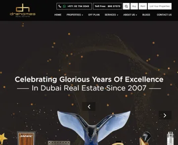 DRE Homes Real Estate Brokerage: главная страница сайта агентства (снимок со старой версии рейтинга)